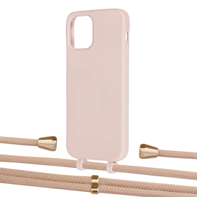 Чохол Upex Alter Eyelets for iPhone 12 | 12 Pro Crepe with Aide Creole Pink and Casquette Gold (UP112919)