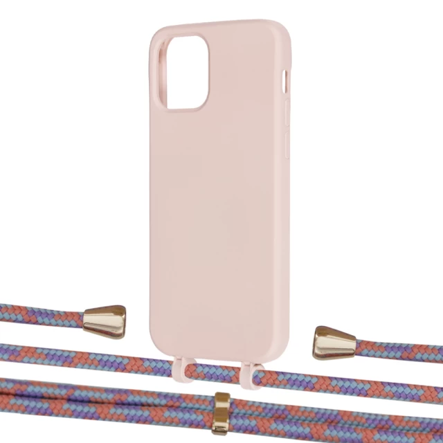 Чохол Upex Alter Eyelets for iPhone 12 | 12 Pro Crepe with Aide Blue Sunset and Casquette Gold (UP112926)