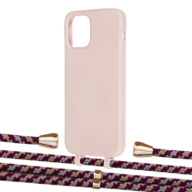 Чохол Upex Alter Eyelets for iPhone 12 | 12 Pro Crepe with Aide Burgundy Camouflage and Casquette Gold (UP112928)