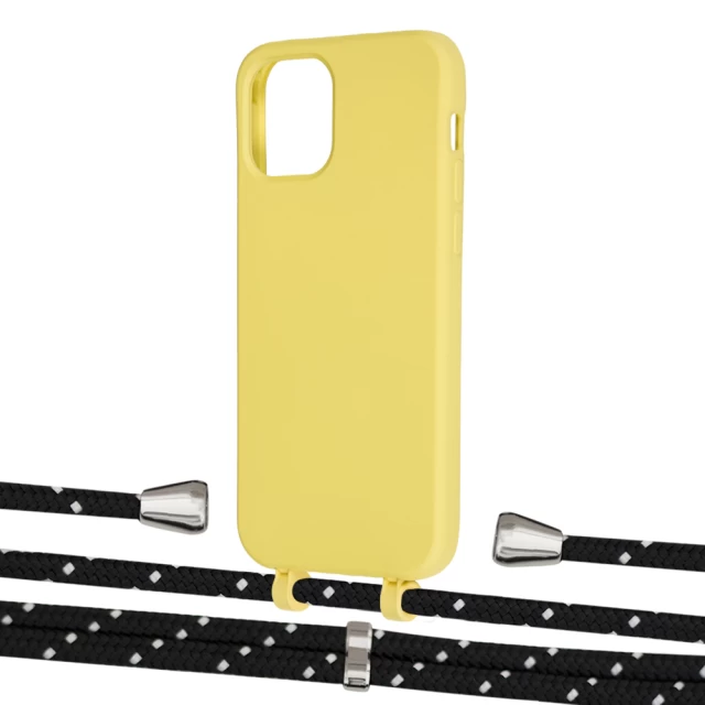 Чохол Upex Alter Eyelets for iPhone 12 | 12 Pro Daffodil with Aide Black Dots and Casquette Silver (UP113027)