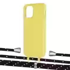 Чехол Upex Alter Eyelets for iPhone 12 | 12 Pro Daffodil with Aide Black Dots and Casquette Silver (UP113027)