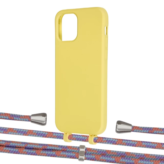 Чохол Upex Alter Eyelets for iPhone 12 | 12 Pro Daffodil with Aide Blue Sunset and Casquette Silver (UP113031)