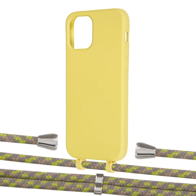 Чехол Upex Alter Eyelets for iPhone 12 | 12 Pro Daffodil with Aide Lime Camouflage and Casquette Silver (UP113037)