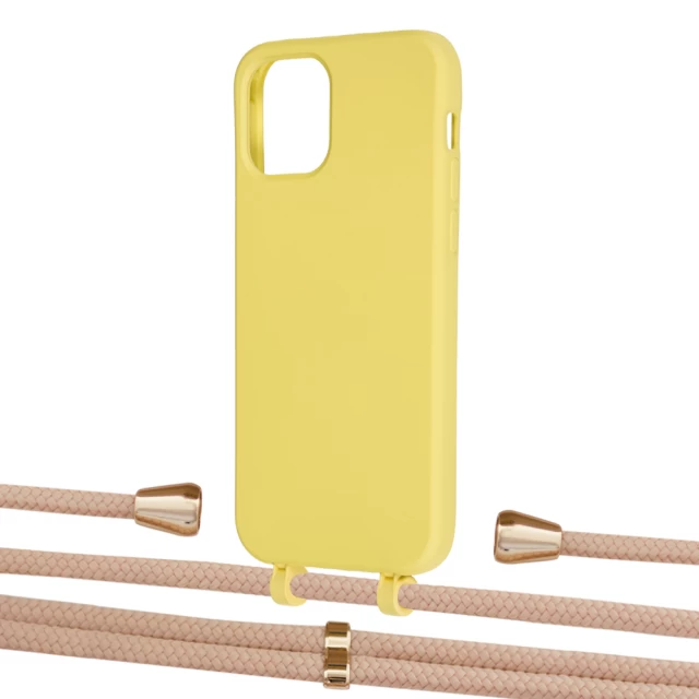 Чохол Upex Alter Eyelets for iPhone 12 | 12 Pro Daffodil with Aide Creole Pink and Casquette Gold (UP113059)