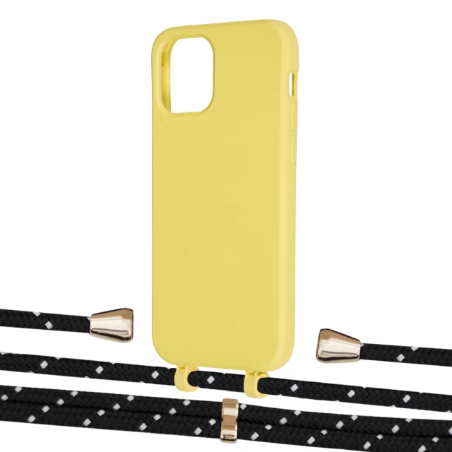 Чехол Upex Alter Eyelets for iPhone 12 | 12 Pro Daffodil with Aide Black Dots and Casquette Gold (UP113062)