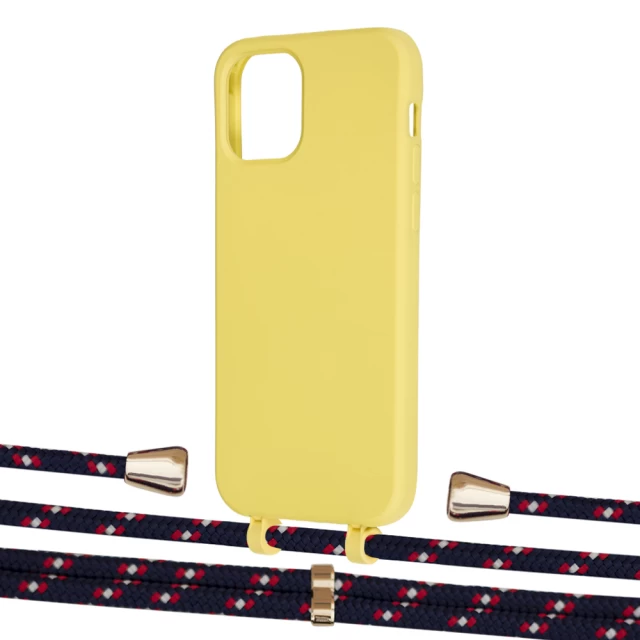 Чохол Upex Alter Eyelets for iPhone 12 | 12 Pro Daffodil with Aide Blue Marine and Casquette Gold (UP113064)