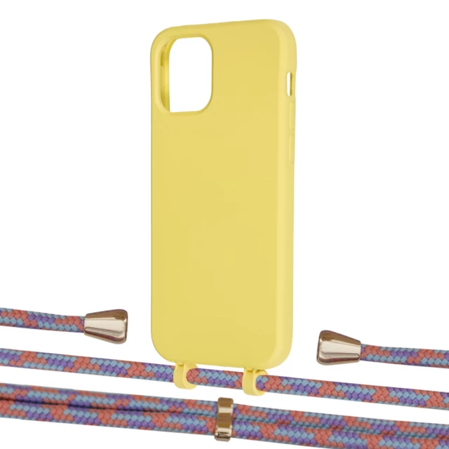 Чохол Upex Alter Eyelets for iPhone 12 | 12 Pro Daffodil with Aide Blue Sunset and Casquette Gold (UP113066)