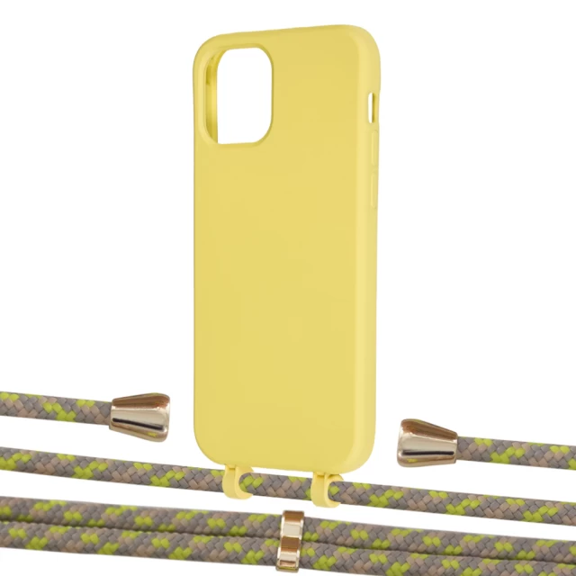 Чохол Upex Alter Eyelets for iPhone 12 | 12 Pro Daffodil with Aide Lime Camouflage and Casquette Gold (UP113072)