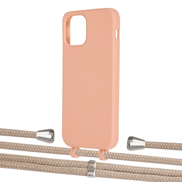Чохол Upex Alter Eyelets for iPhone 12 | 12 Pro Tangerine with Aide Peony Pink and Casquette Silver (UP113163)
