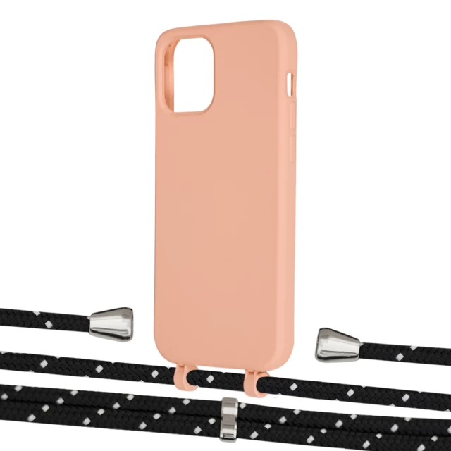 Чохол Upex Alter Eyelets for iPhone 12 | 12 Pro Tangerine with Aide Black Dots and Casquette Silver (UP113167)