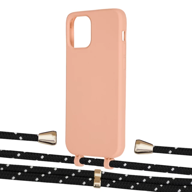 Чехол Upex Alter Eyelets for iPhone 12 | 12 Pro Tangerine with Aide Black Dots and Casquette Gold (UP113202)