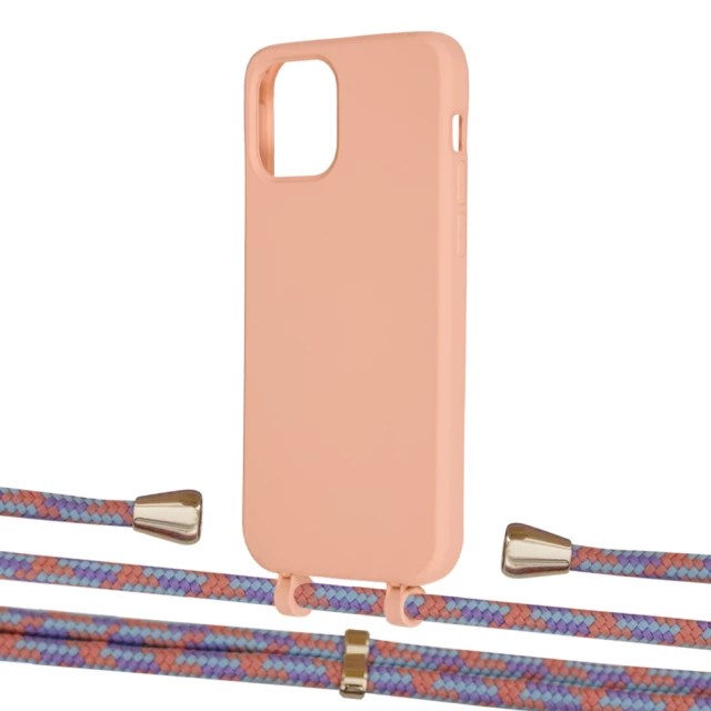 Чохол Upex Alter Eyelets for iPhone 12 | 12 Pro Tangerine with Aide Blue Sunset and Casquette Gold (UP113206)