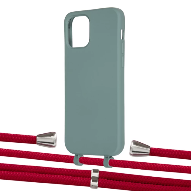 Чохол Upex Alter Eyelets for iPhone 12 | 12 Pro Basil with Aide Red and Casquette Silver (UP113289)