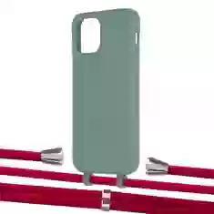 Чохол Upex Alter Eyelets for iPhone 12 | 12 Pro Basil with Aide Red and Casquette Silver (UP113289)