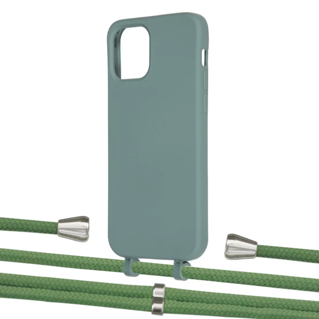 Чохол Upex Alter Eyelets for iPhone 12 | 12 Pro Basil with Aide Mint and Casquette Silver (UP113297)