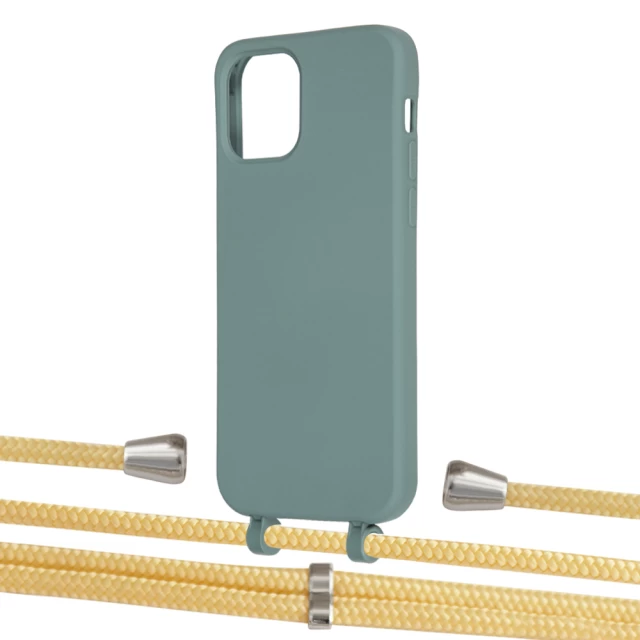Чохол Upex Alter Eyelets for iPhone 12 | 12 Pro Basil with Aide Banana and Casquette Silver (UP113305)