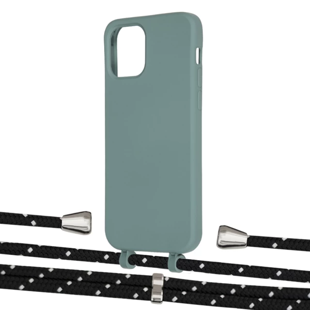 Чехол Upex Alter Eyelets for iPhone 12 | 12 Pro Basil with Aide Black Dots and Casquette Silver (UP113307)