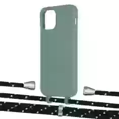 Чохол Upex Alter Eyelets for iPhone 12 | 12 Pro Basil with Aide Black Dots and Casquette Silver (UP113307)