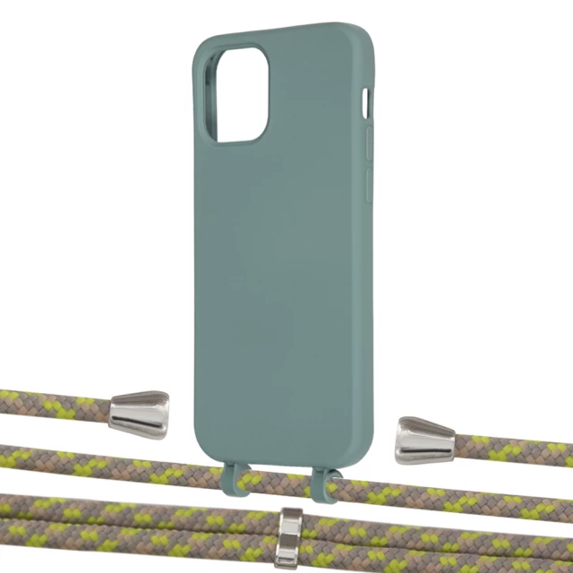 Чохол Upex Alter Eyelets for iPhone 12 | 12 Pro Basil with Aide Lime Camouflage and Casquette Silver (UP113317)