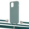 Чехол Upex Alter Eyelets for iPhone 12 | 12 Pro Basil with Aide Emeraude and Casquette Silver (UP113322)