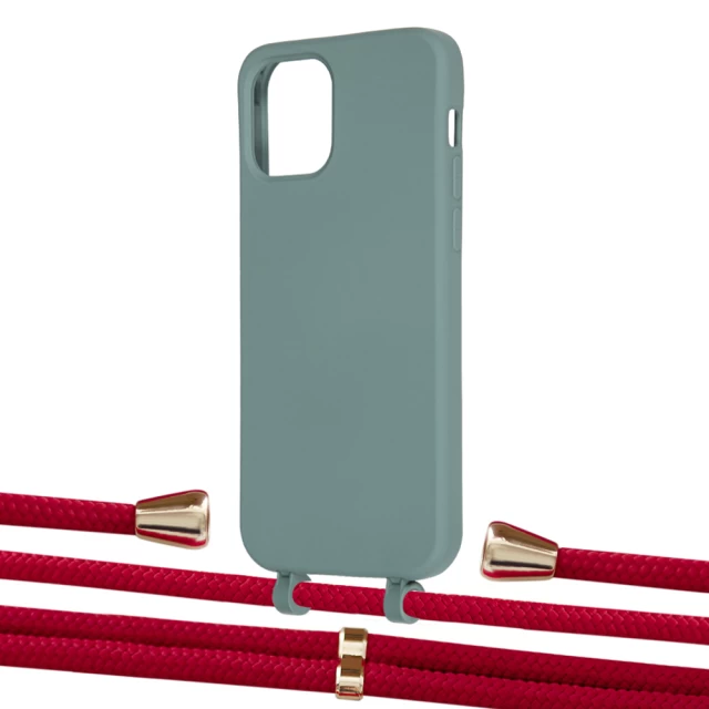 Чехол Upex Alter Eyelets for iPhone 12 | 12 Pro Basil with Aide Red and Casquette Gold (UP113324)