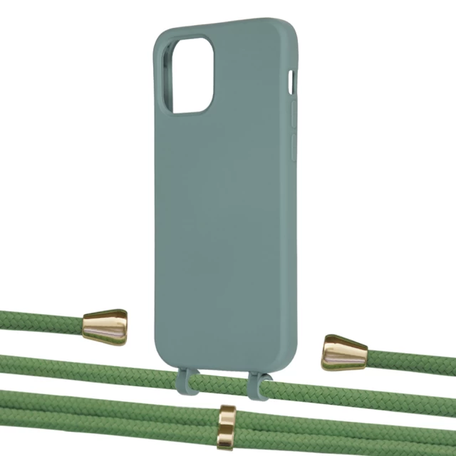 Чохол Upex Alter Eyelets for iPhone 12 | 12 Pro Basil with Aide Mint and Casquette Gold (UP113332)