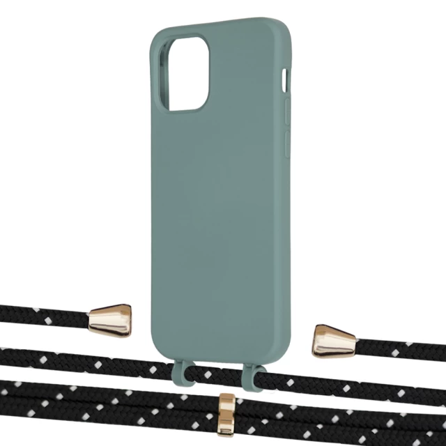 Чехол Upex Alter Eyelets for iPhone 12 | 12 Pro Basil with Aide Black Dots and Casquette Gold (UP113342)