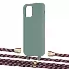 Чехол Upex Alter Eyelets for iPhone 12 | 12 Pro Basil with Aide Burgundy Camouflage and Casquette Gold (UP113348)