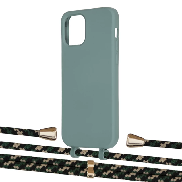 Чохол Upex Alter Eyelets for iPhone 12 | 12 Pro Basil with Aide Juniper Camouflage and Casquette Gold (UP113349)