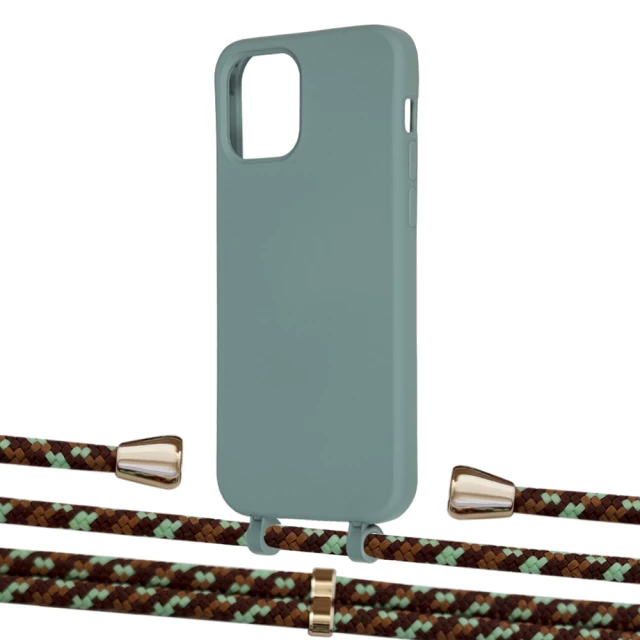 Чохол Upex Alter Eyelets for iPhone 12 | 12 Pro Basil with Aide Cinnamon Camouflage and Casquette Gold (UP113350)