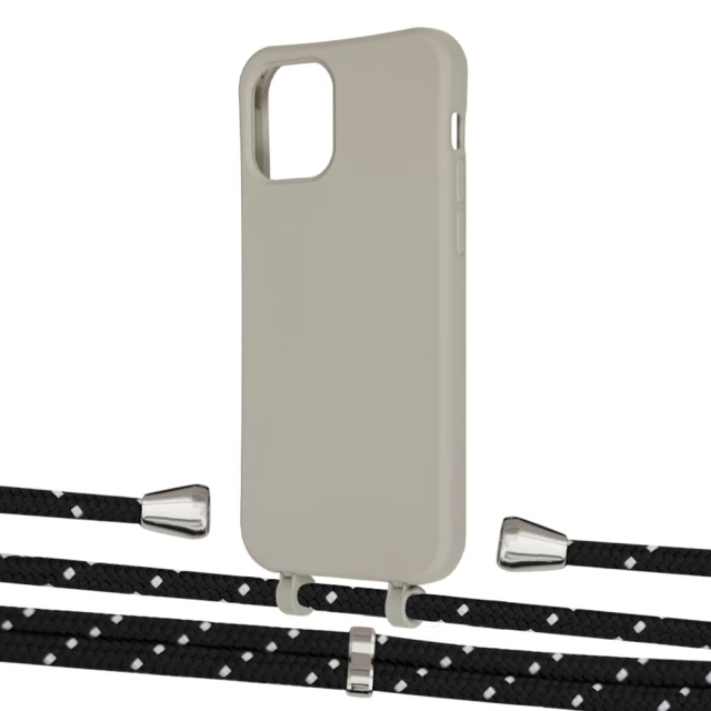 Чохол Upex Alter Eyelets for iPhone 12 | 12 Pro Anchor with Aide Black Dots and Casquette Silver (UP113447)