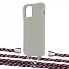 Чохол Upex Alter Eyelets for iPhone 12 | 12 Pro Anchor with Aide Burgundy Camouflage and Casquette Silver (UP113453)