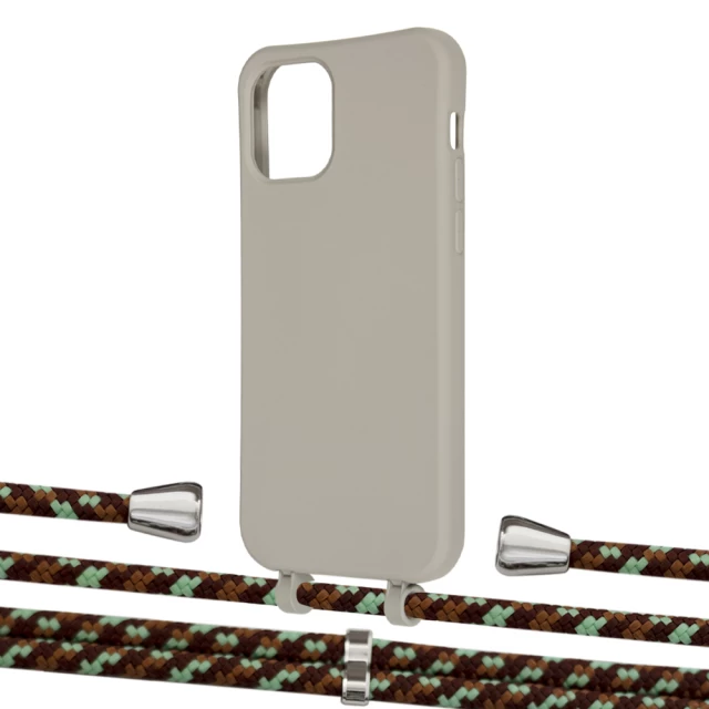 Чехол Upex Alter Eyelets for iPhone 12 | 12 Pro Anchor with Aide Cinnamon Camouflage and Casquette Silver (UP113455)