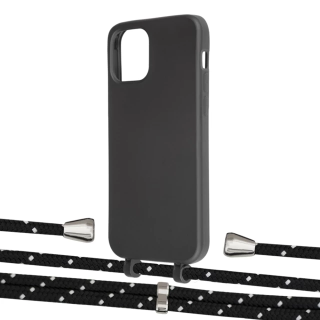 Чехол Upex Alter Eyelets for iPhone 12 Pro Max Onyx with Aide Black Dots and Casquette Silver (UP113587)