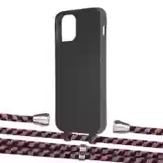 Чохол Upex Alter Eyelets for iPhone 12 Pro Max Onyx with Aide Burgundy Camouflage and Casquette Silver (UP113593)