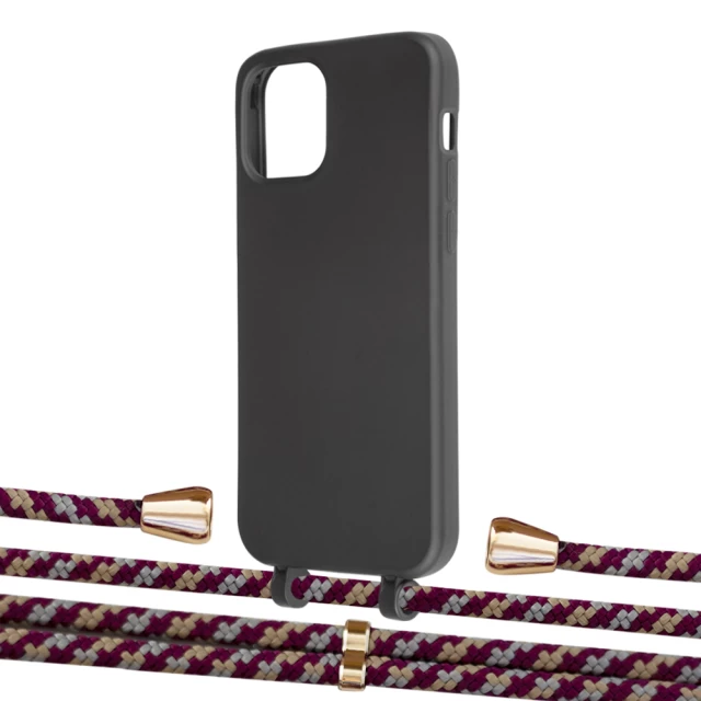 Чехол Upex Alter Eyelets for iPhone 12 Pro Max Onyx with Aide Burgundy Camouflage and Casquette Gold (UP113628)