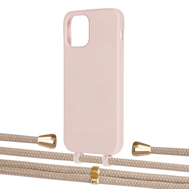 Чохол Upex Alter Eyelets for iPhone 12 Pro Max Crepe with Aide Peony Pink and Casquette Gold (UP113898)