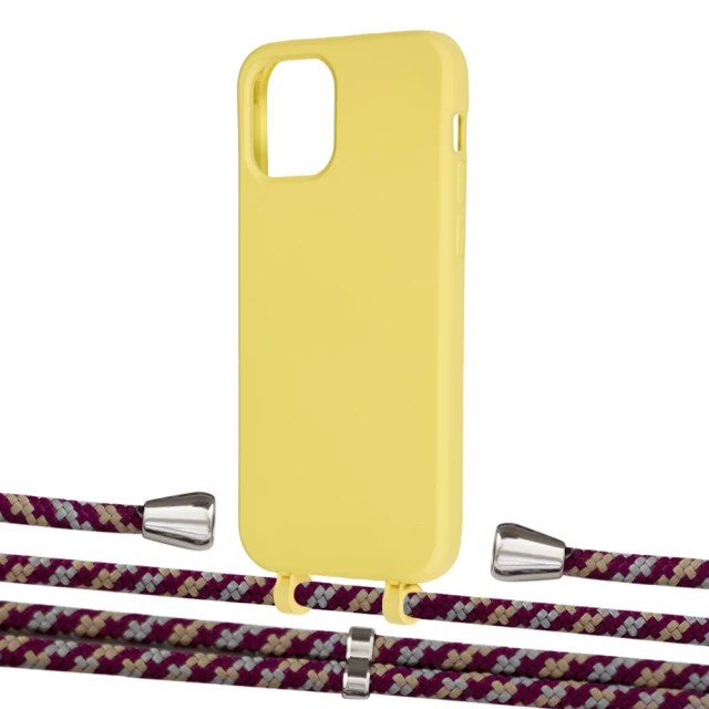 Чохол Upex Alter Eyelets for iPhone 12 Pro Max Daffodil with Aide Burgundy Camouflage and Casquette Silver (UP114013)