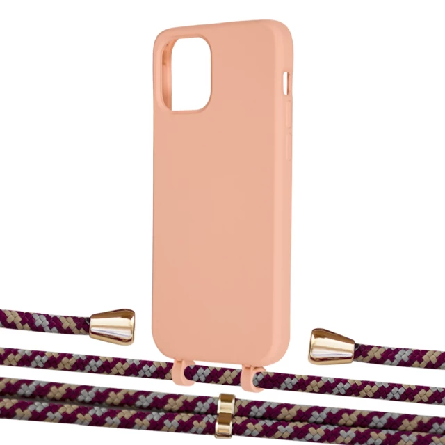 Чехол Upex Alter Eyelets for iPhone 12 Pro Max Tangerine with Aide Burgundy Camouflage and Casquette Gold (UP114188)
