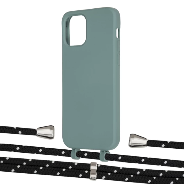 Чохол Upex Alter Eyelets for iPhone 12 Pro Max Basil with Aide Black Dots and Casquette Silver (UP114287)