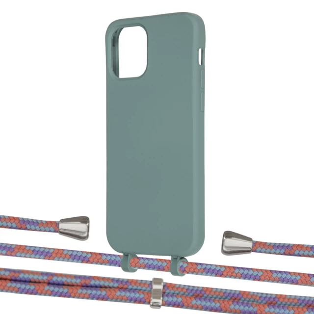 Чехол Upex Alter Eyelets for iPhone 12 Pro Max Basil with Aide Blue Sunset and Casquette Silver (UP114291)