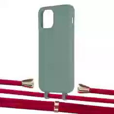 Чохол Upex Alter Eyelets for iPhone 12 Pro Max Basil with Aide Red and Casquette Gold (UP114304)