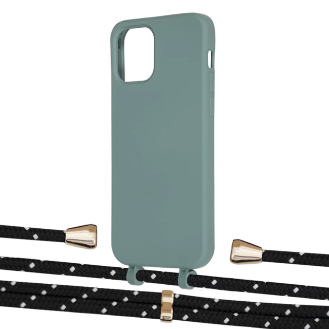 Чехол Upex Alter Eyelets for iPhone 12 Pro Max Basil with Aide Black Dots and Casquette Gold (UP114322)