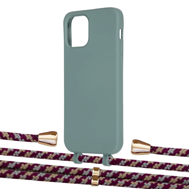 Чехол Upex Alter Eyelets for iPhone 12 Pro Max Basil with Aide Burgundy Camouflage and Casquette Gold (UP114328)