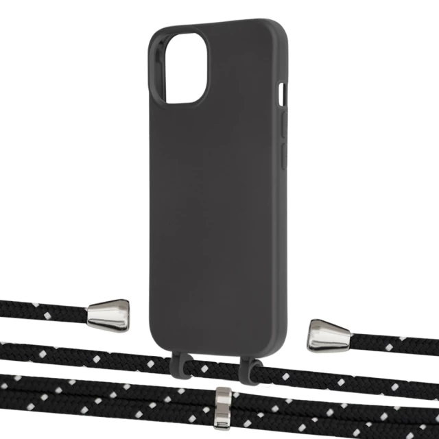 Чехол Upex Alter Eyelets for iPhone 13 mini Onyx with Aide Black Dots and Casquette Silver (UP114567)