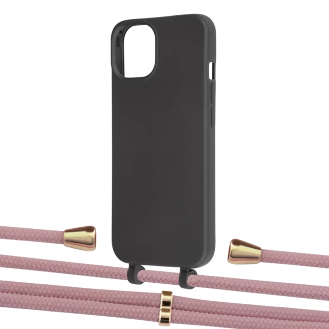 Чохол Upex Alter Eyelets for iPhone 13 mini Onyx with Aide Carnation and Casquette Gold (UP114593)
