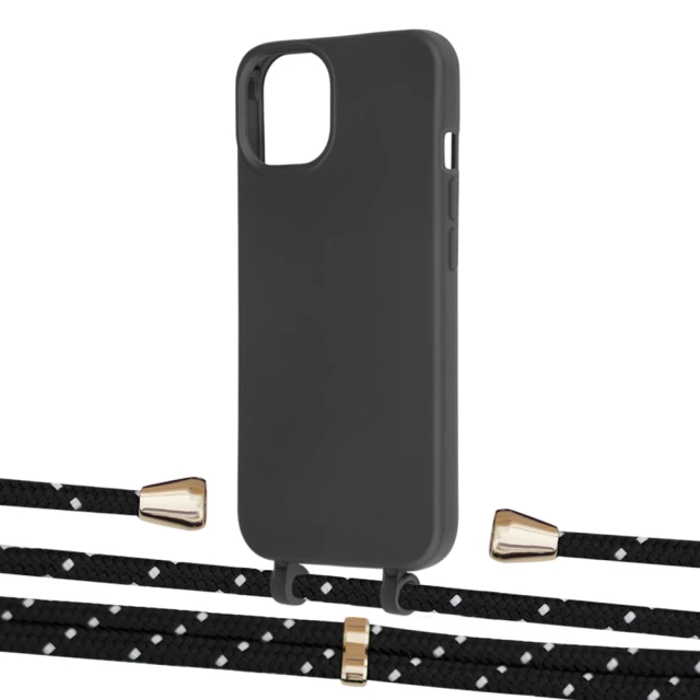 Чехол Upex Alter Eyelets for iPhone 13 mini Onyx with Aide Black Dots and Casquette Gold (UP114602)