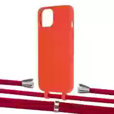 Чехол Upex Alter Eyelets for iPhone 13 mini Red with Aide Red and Casquette Silver (UP114689)