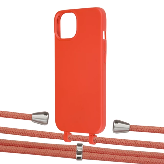 Чохол Upex Alter Eyelets for iPhone 13 mini Red with Aide Cantaloupe and Casquette Silver (UP114694)