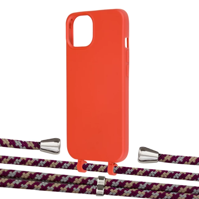 Чехол Upex Alter Eyelets for iPhone 13 mini Red with Aide Burgundy Camouflage and Casquette Silver (UP114713)